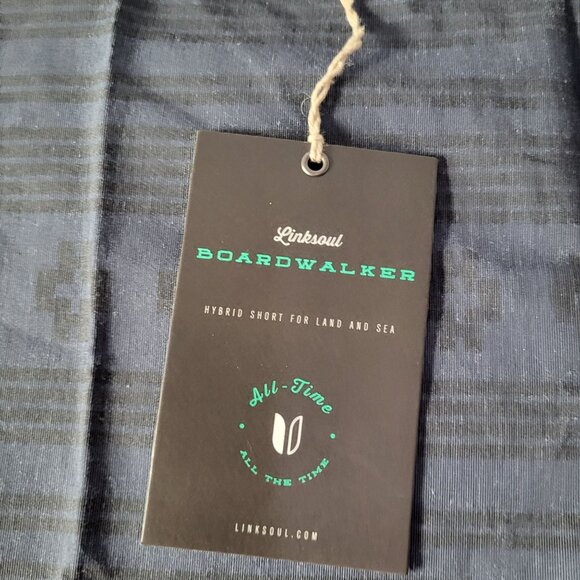 LINKSOUL Men's Hybrid Boardwalker Shorts Navy aztec print SZ 36 LS668 Swim Trunk - Picture 4 of 9